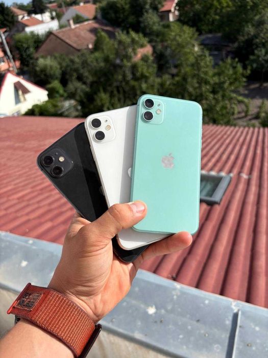 iPhone 11 Negru, Memorie 128GB,4GB RAM,100% Baterie,iOS 26 -IMPECABIL