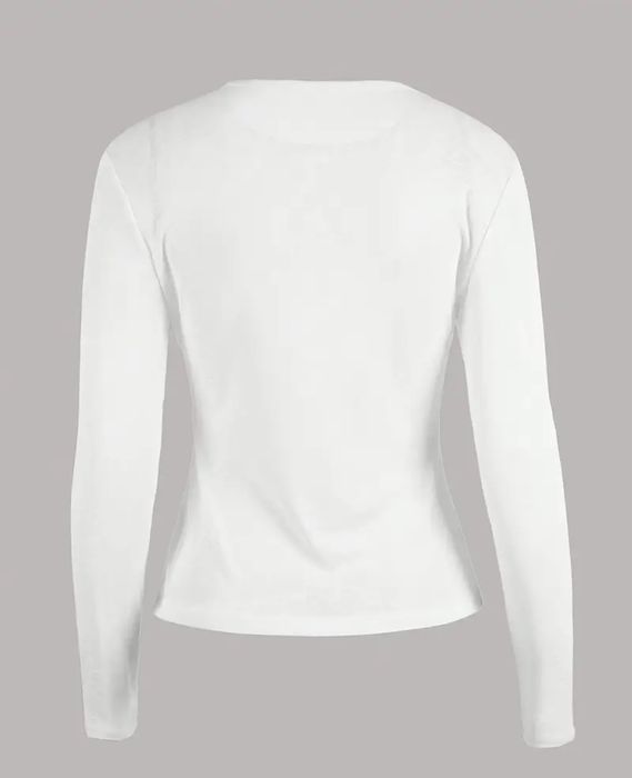 Белый полупрозрачный лонгслив