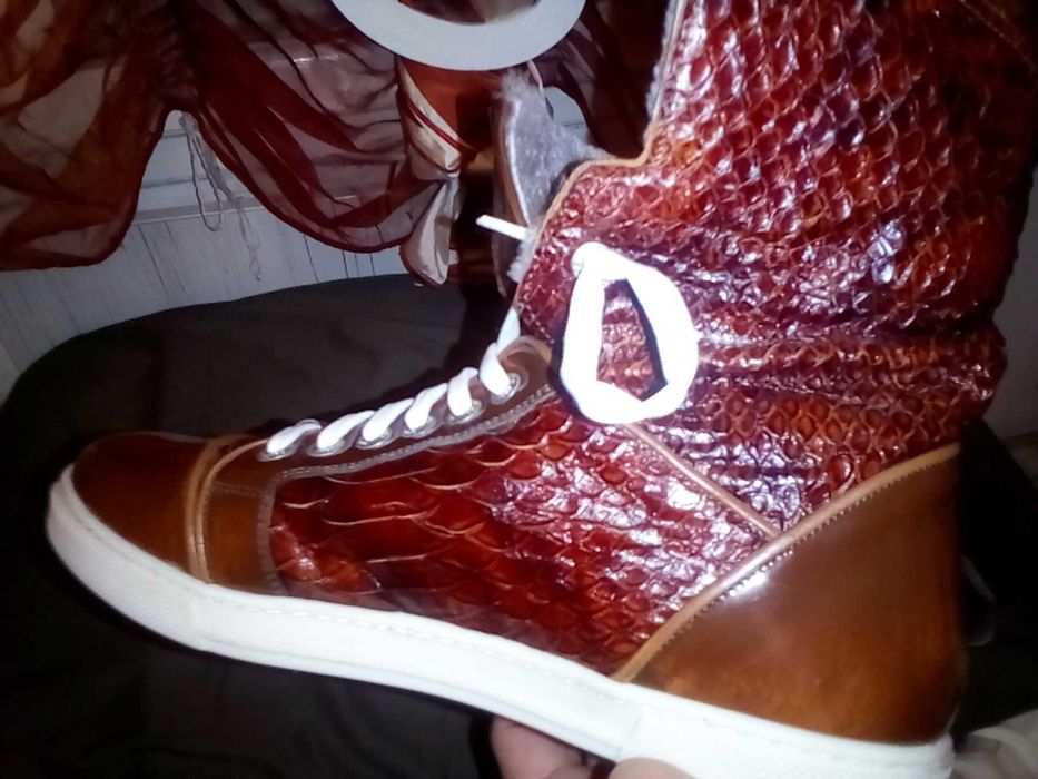 ghete adidasi D&G dolce piele șarpe lac îmblanite blana naturala 41 42