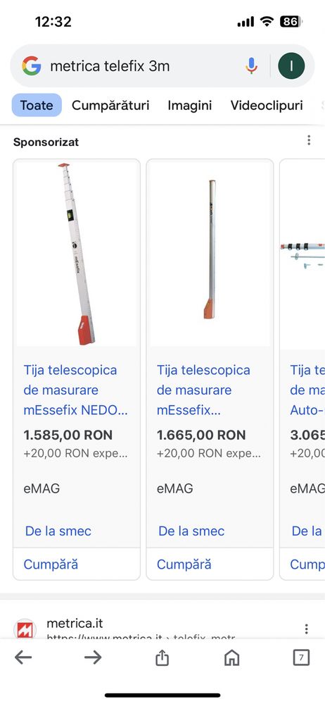 Tija telescopica metrica telefix 3 m