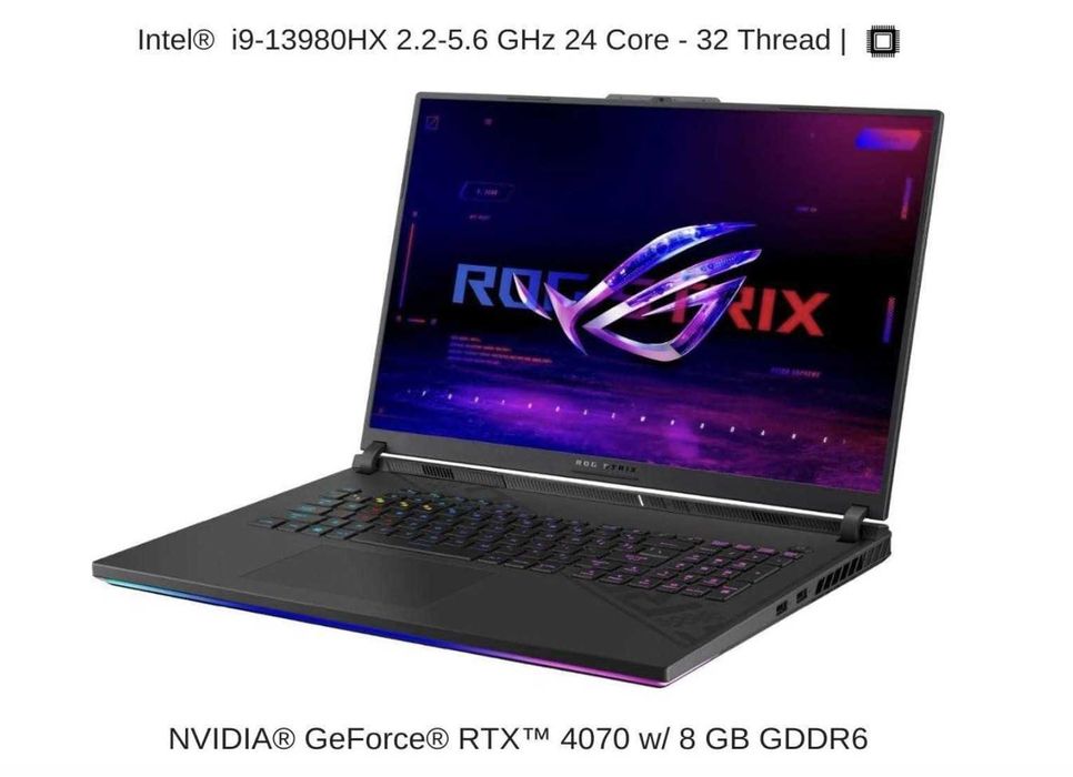 ASUS ROG STRIX SCAR G18 cu i9 / RTX 4070 / 32gb Ram / 240Hz display