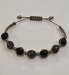 Bratara din aur alb 14k, cu diamante negre naturale, BRS2