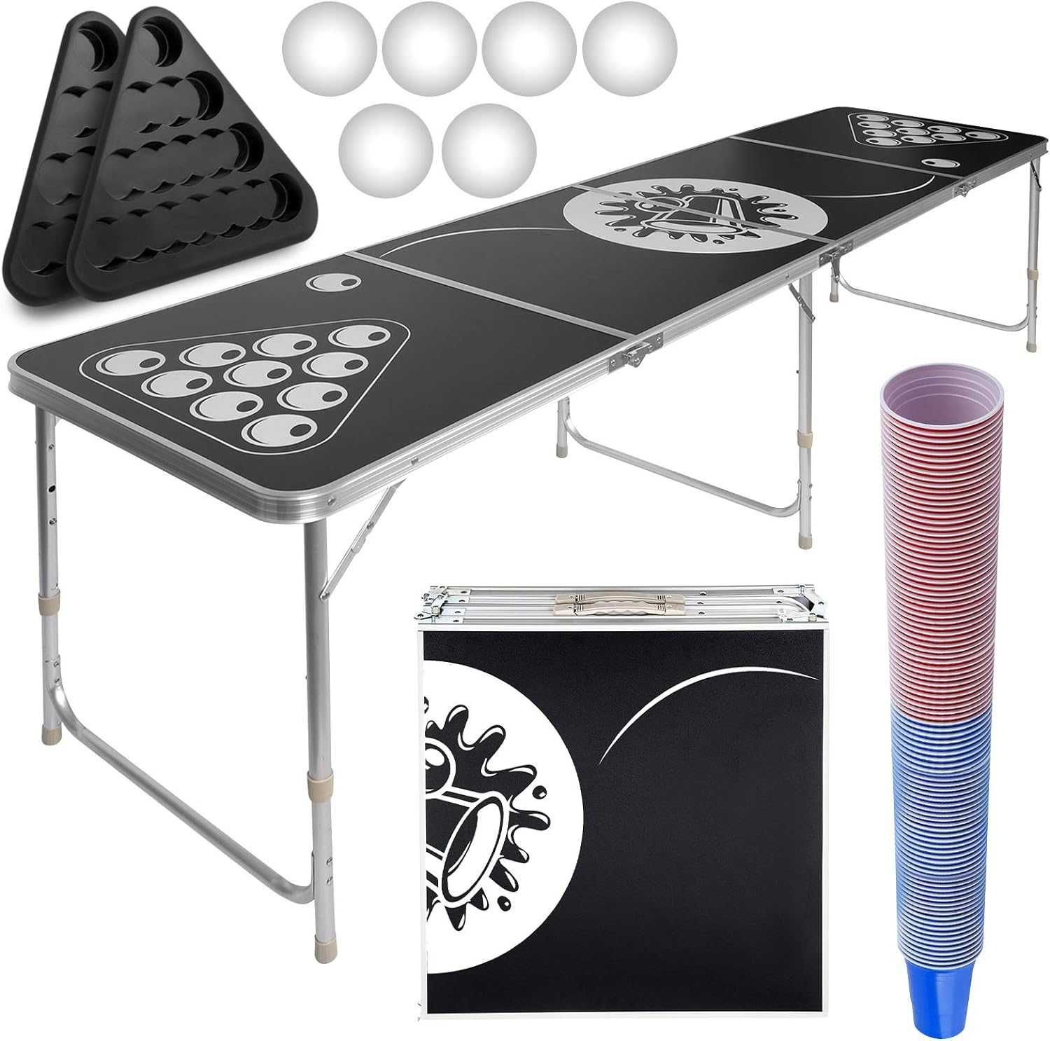 Set de masă Beer Pong ,Include 6 bile și 100 de pahare