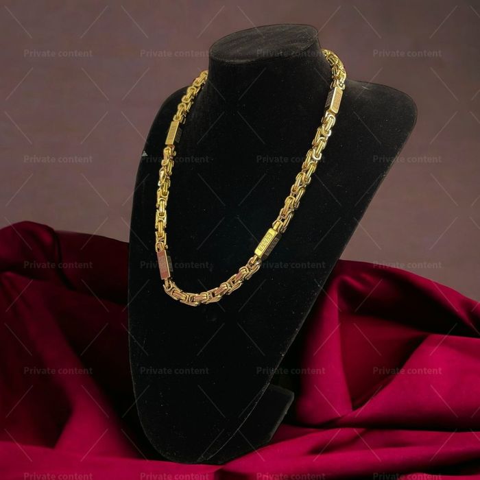 Изтънчен мъжки стил ланец от медицинска стомана I c e b e r g със злат