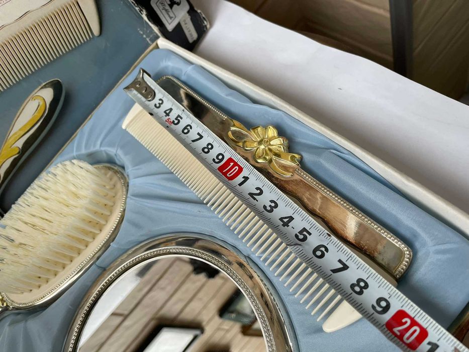 Красив посребрен комплект с позлата, закупен от Англия