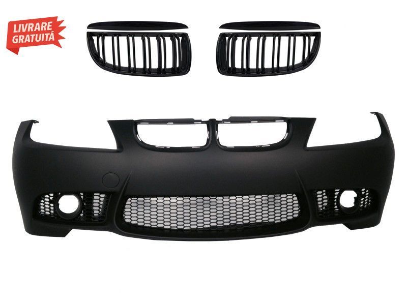 Bara Fata cu grile centrale BMW Seria 3 E90 Sedan E91 Touring (2004-2008) Non LCI - livrare gratuita