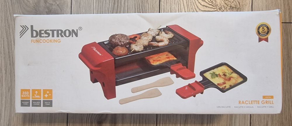 Gratar electric, Bestron, 350W, 20cm x 10cm, Rosu/Negru