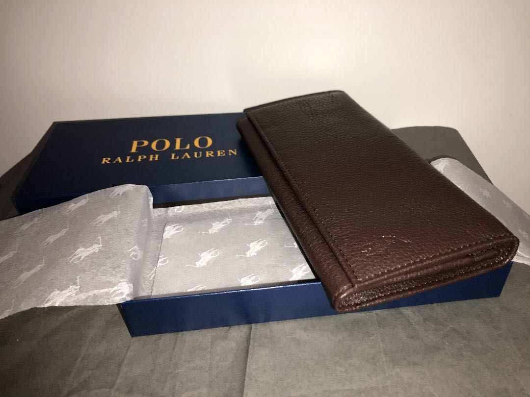 Чисто нов мъжки Polo Ralph Lauren портфейл от естествена кожа