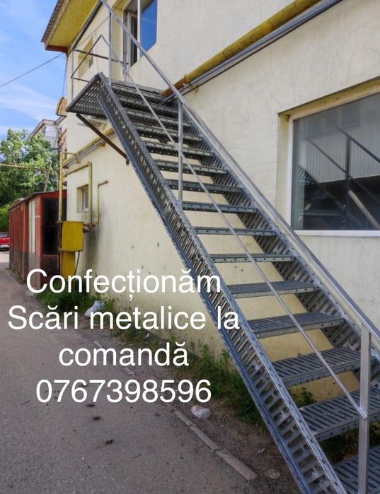 Scara metalica zincata exterioara pt  casa , beci și incendiu ISU