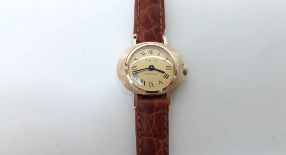 Ceas Mecanic Timex Dama , Placat cu aur