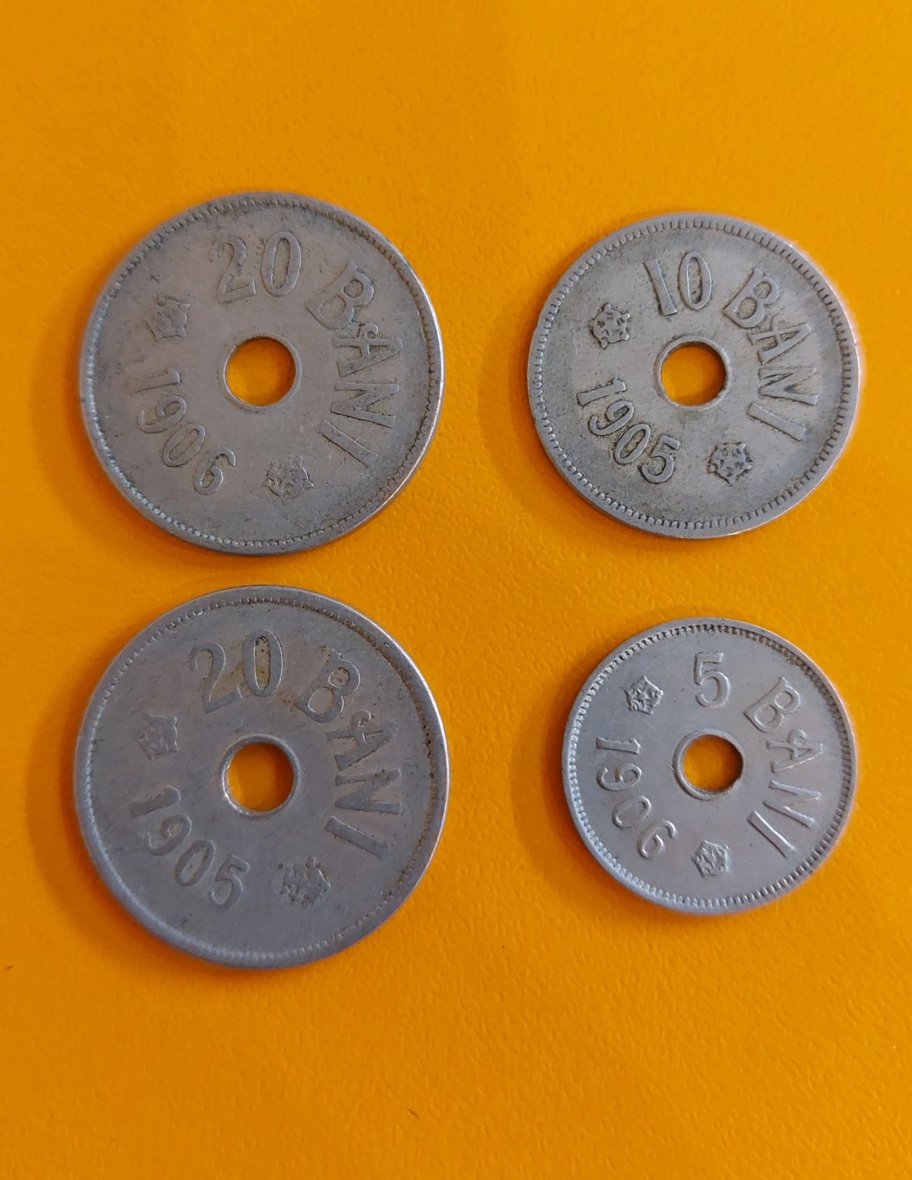 Moneda 20 bani 10 bani 5 bani 1905 - 1906