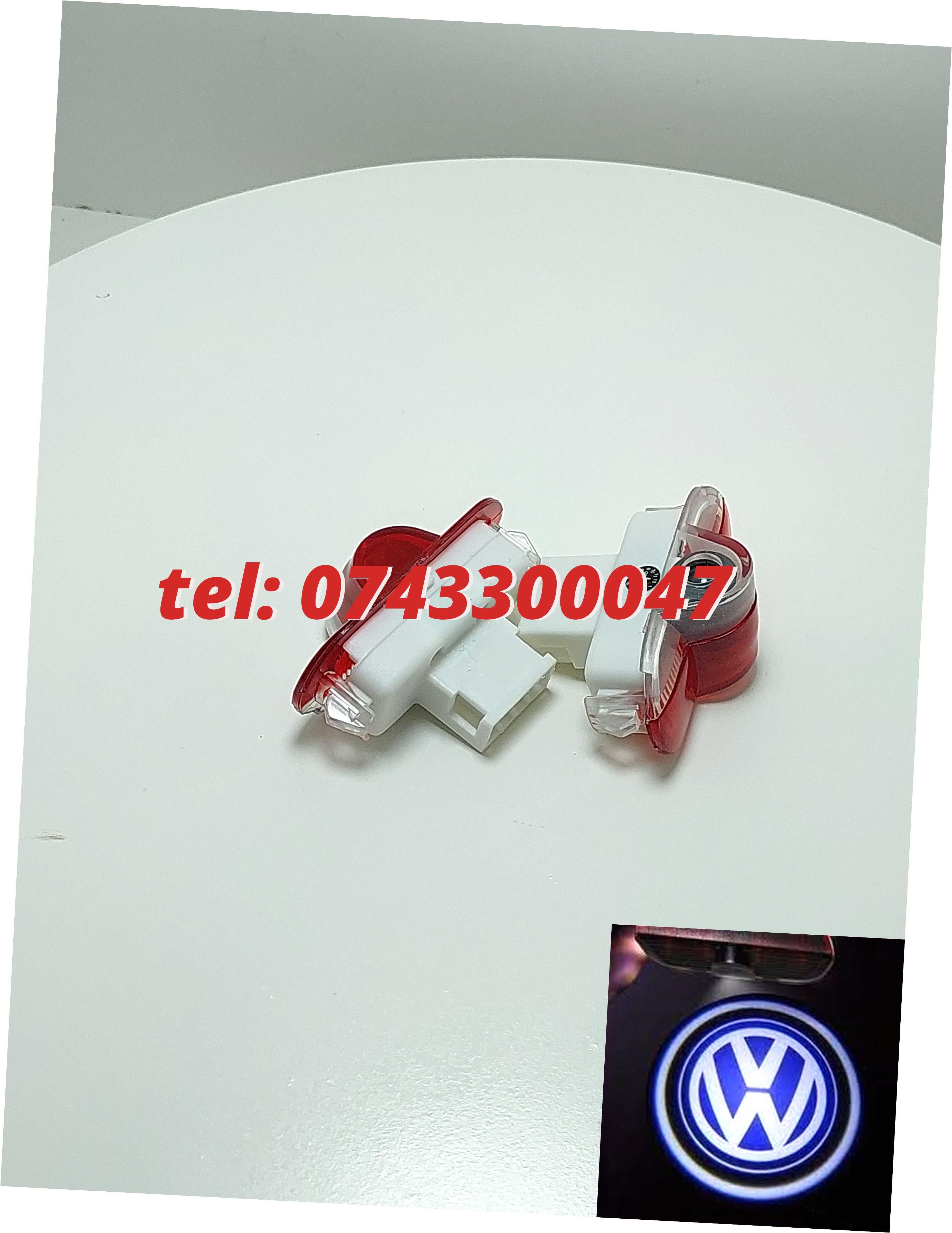 Set Proiectoare Cu Logo 3d Vw Golf 4 Touran Caddy Bora