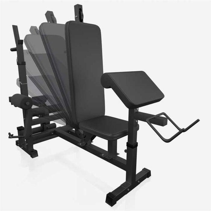 Set banca multifunctionala + greutati din ciment 100kg