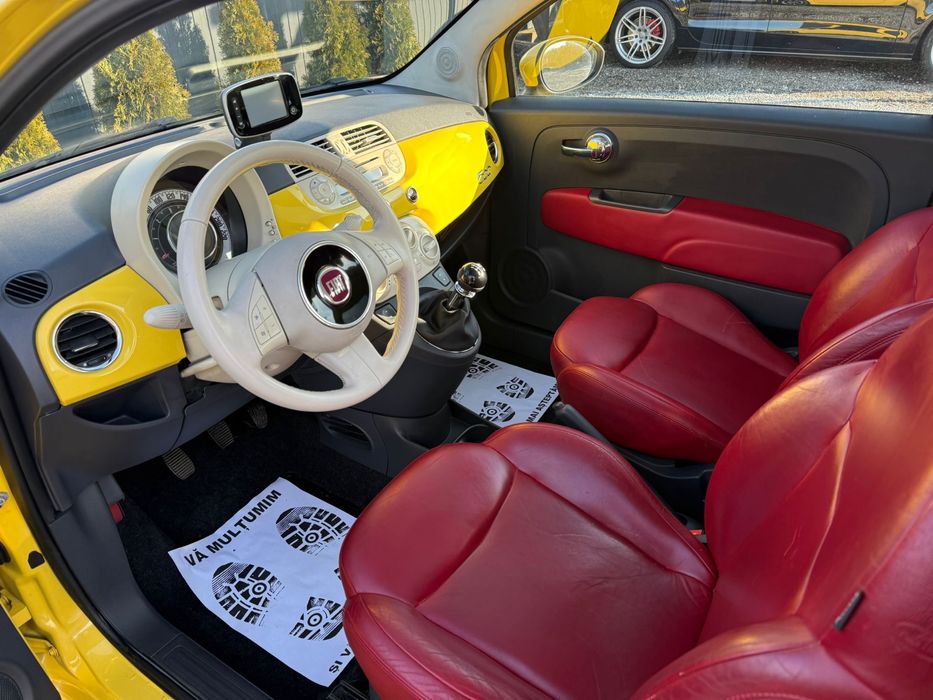 Fiat 500 1.3 diesel Panoramic/Interior rosu/navigatie