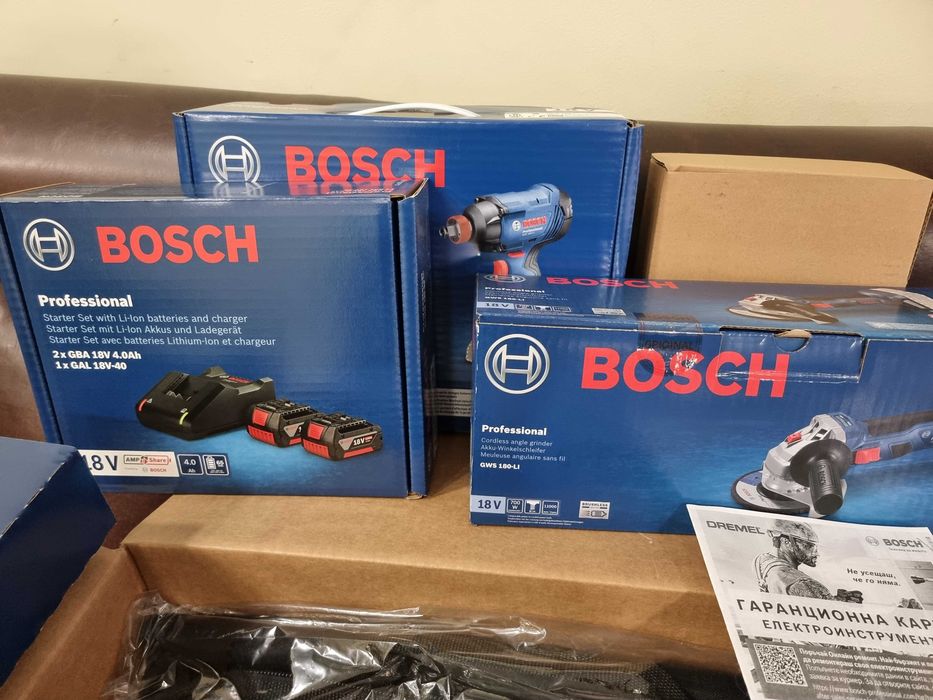 Bosch Professional комплект НОВ! Винтоверт + Гайковерт + Ъглошлайф