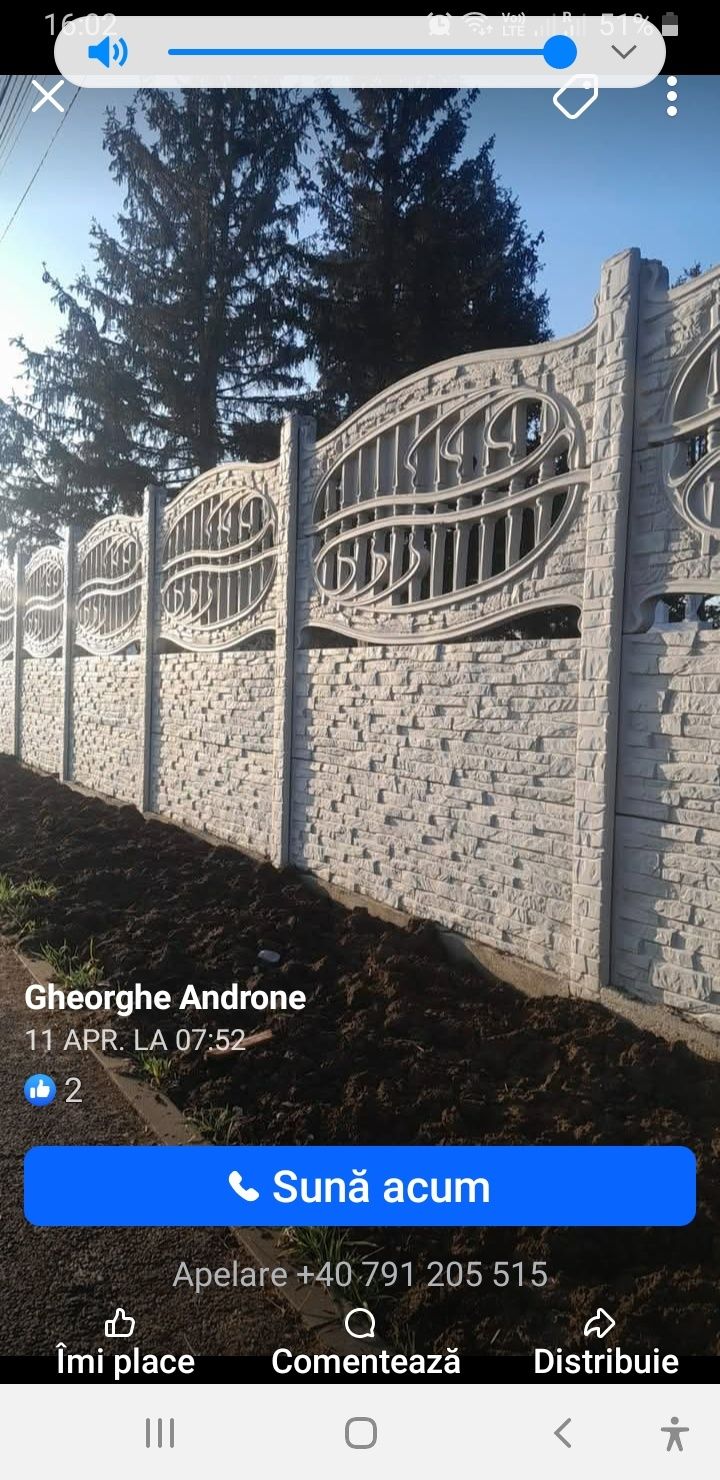 Garduri din placi beton Dâmbovița București Argeș Giurgiu Ilfov