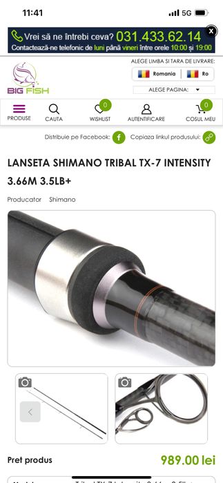 Set 3 lansete shimano tx7-intensity:3,66/3,5lb