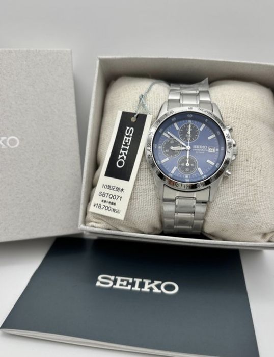 Ceas Seiko Chronograph SBTQ071 – cadran albastru, oțel inoxidabil, nou