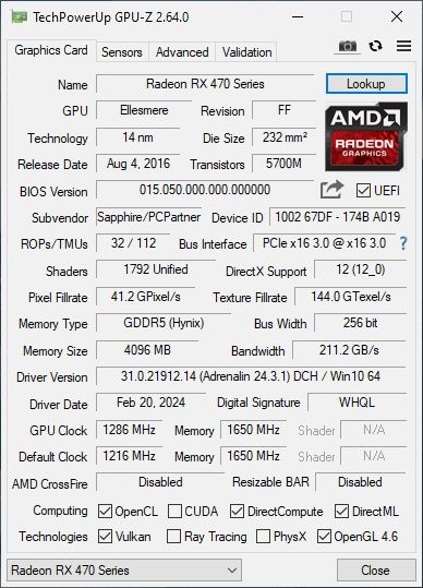 Обменяю Rx 470 на другую видеокарту