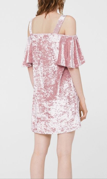 Rochie noua de catifea roz Mango