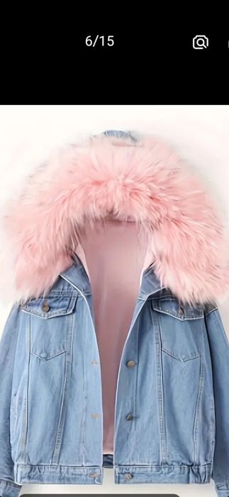 Джинсовая куртка  парка с капюшоном