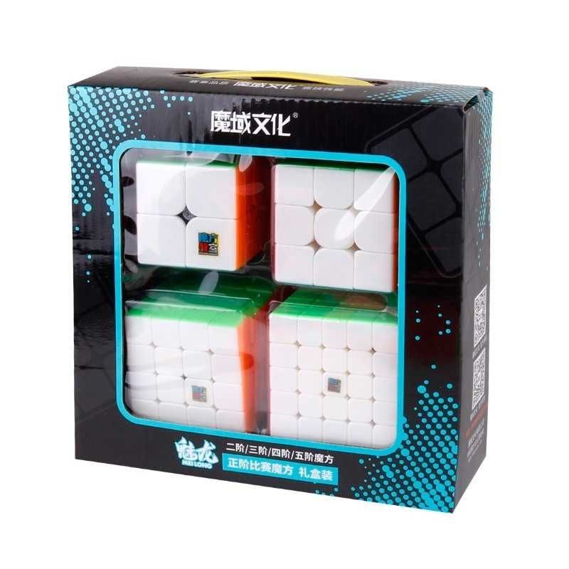 Set Cuburi Rubik MoYu 2x2+3x3+4x4+5x5 Stickerless Noi!