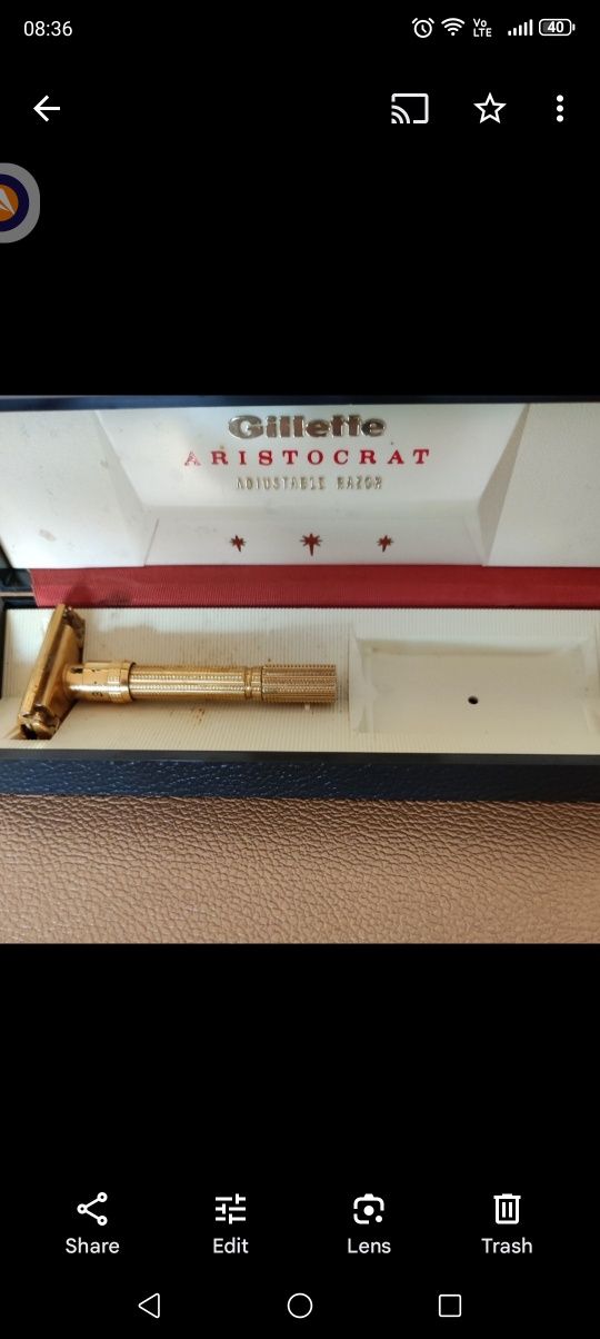 Aparat de ras Gillette Aristocrat Adjustable M3 1967  original În cute