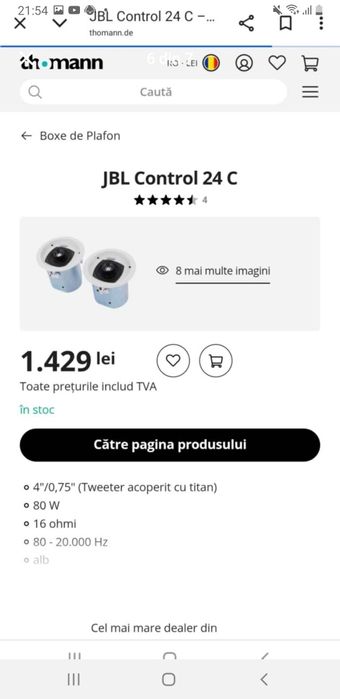Boxe JBL control cu subwoofere originale