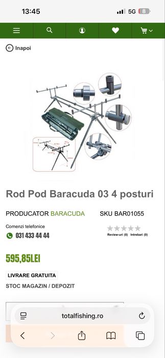Rod Pod Baracuda Aluminiu  4 posturi
