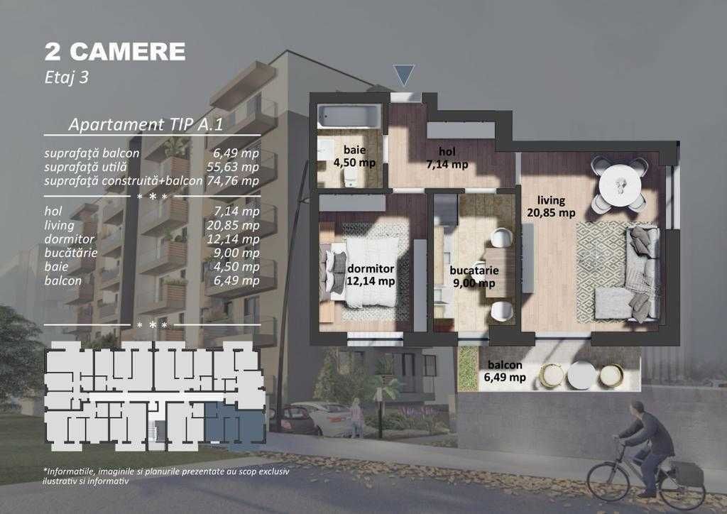 Apartamente 1, 2 si 3 camere bloc nou Grand Arena, Berceni