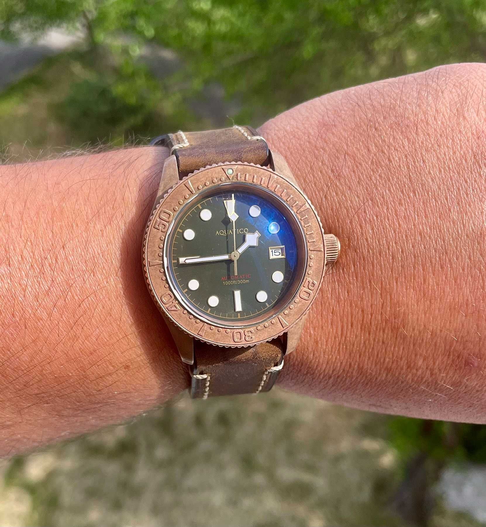 Aquatico Sea Star All Bronze 300m Diver Green 20/88