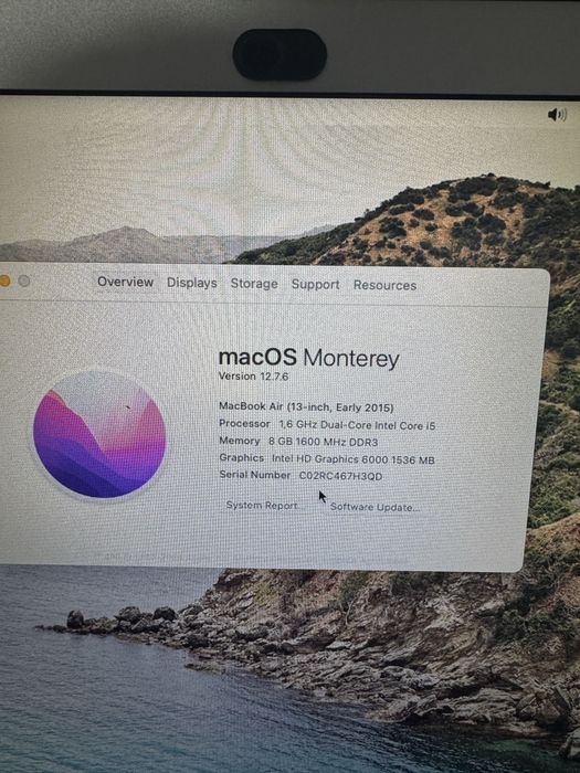 Laptop Apple Macbook Air 13, early 2015