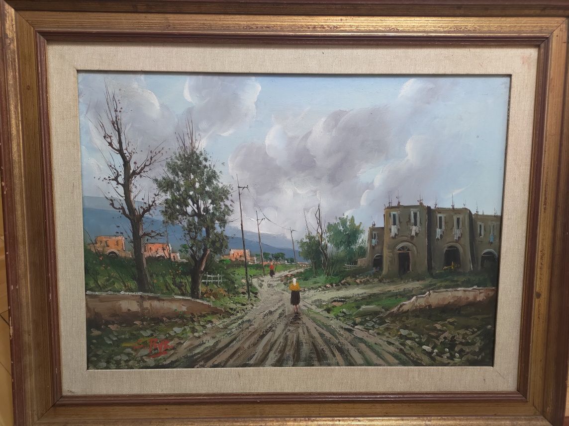 Tablou original italian, G. Botta, ulei pe pânză, cu certificat