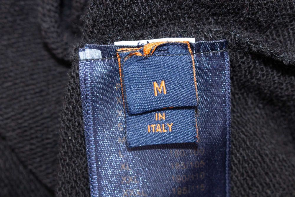 Louis Vuitton мъжки пуловер тип суичър черен плюш на ръкавите М