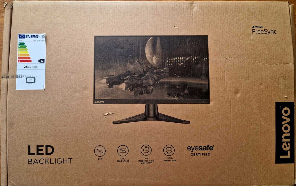 Monitor Gaming LED IPS Lenovo G24qe-20, 24", QHD (2560x1440), 100 Hz