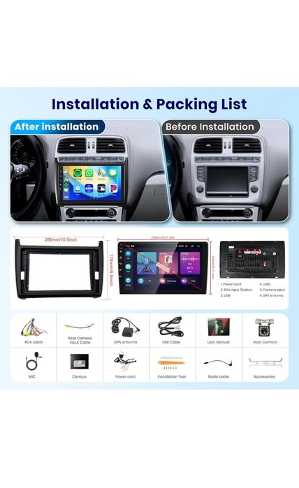 Navigație Android 2G + 64G ,2 DIN ,VW Polo
