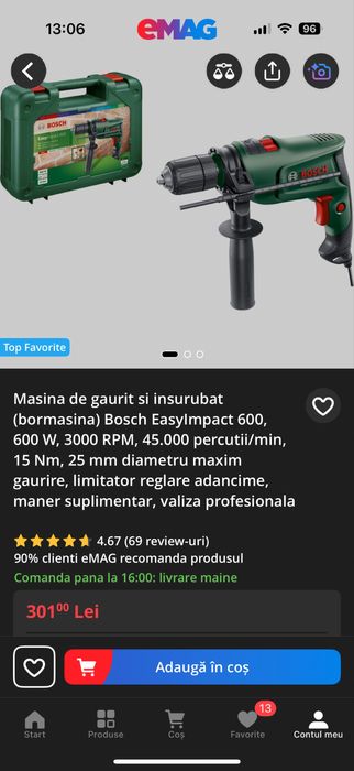 Bormasina bosch 600