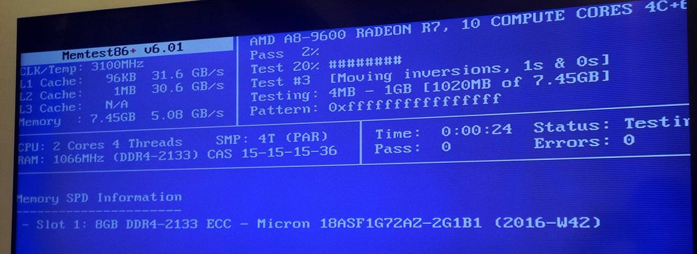 memorie RAM PC desktop server 1x 8GB DDR4 ECC 2133 Micron