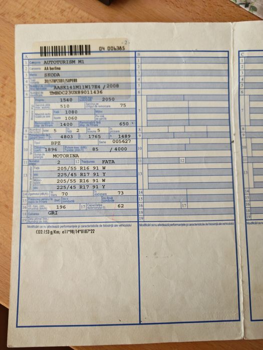 Skoda Superb Motor refăcut, garanție, 1.9 TDIl, an 2008,