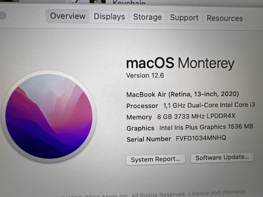 Macbook Air 13 Retina 2020, 256GB