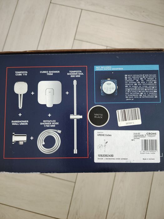 Baterie incastrată grohe black matt