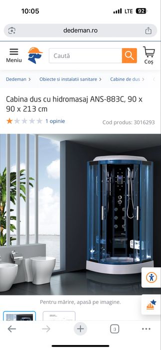 Cabina  de dus cu hidromasaj si radio