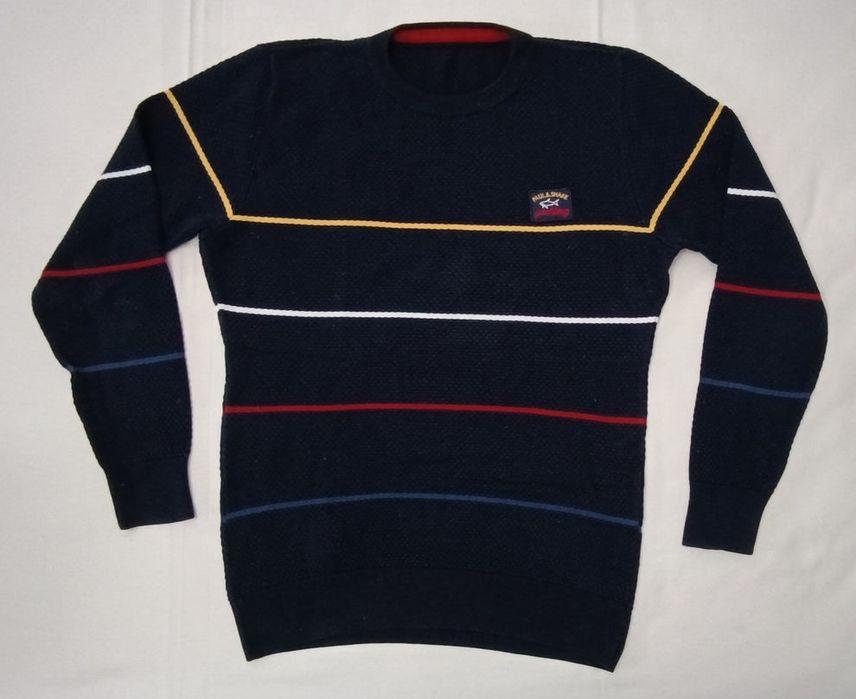 Paul & Shark Pullover оригинален пуловер L  памучен топъл пуловер
