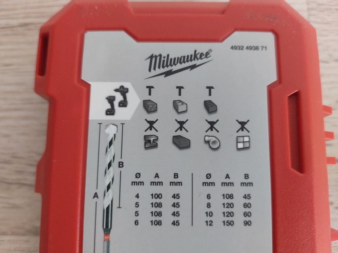 Set burghie milwaukee multimaterial 8 bucati prindere hex