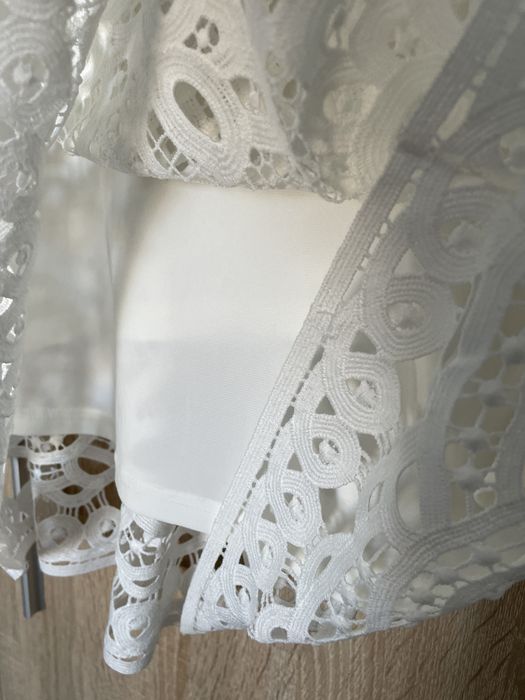 Уникална блуза бяла, цялата от бродерия - 2XL