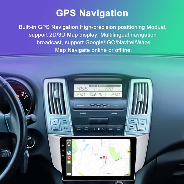 Мултимедия Двоен дин за Lexus RX300 RX330 RX400H Навигация Android RX