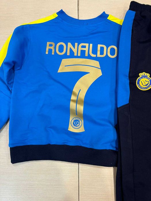 Роналдо 2024 анцуг комплект с дълга блуза черно  синьо Ал насър