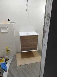 Мивка и шкаф за баня с две чекмеджета с плавно затваряне