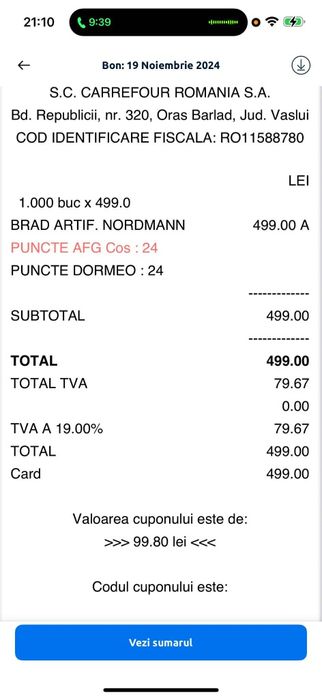 Vând brad artificial