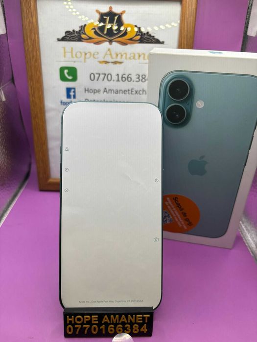 HOPE AMANET P2-Iphone 16 desigilat de proba 128GB/100% BAT